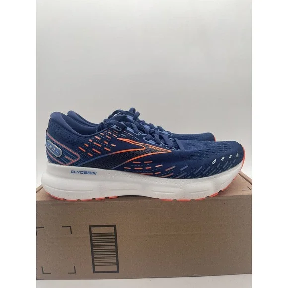Tried On Brooks Glycerin 20 Men's Blue Orange Running Shoes Size 9.5 D - Picture 7 of 13